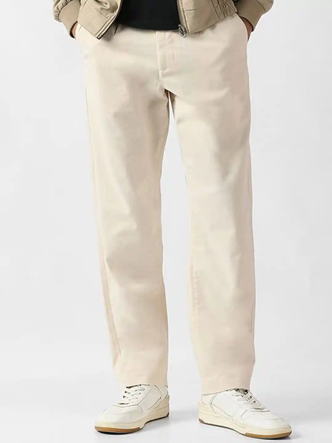 VAN HEUSEN DENIM LABS Men Relaxed Fit Mid-Rise Pleated Trouser