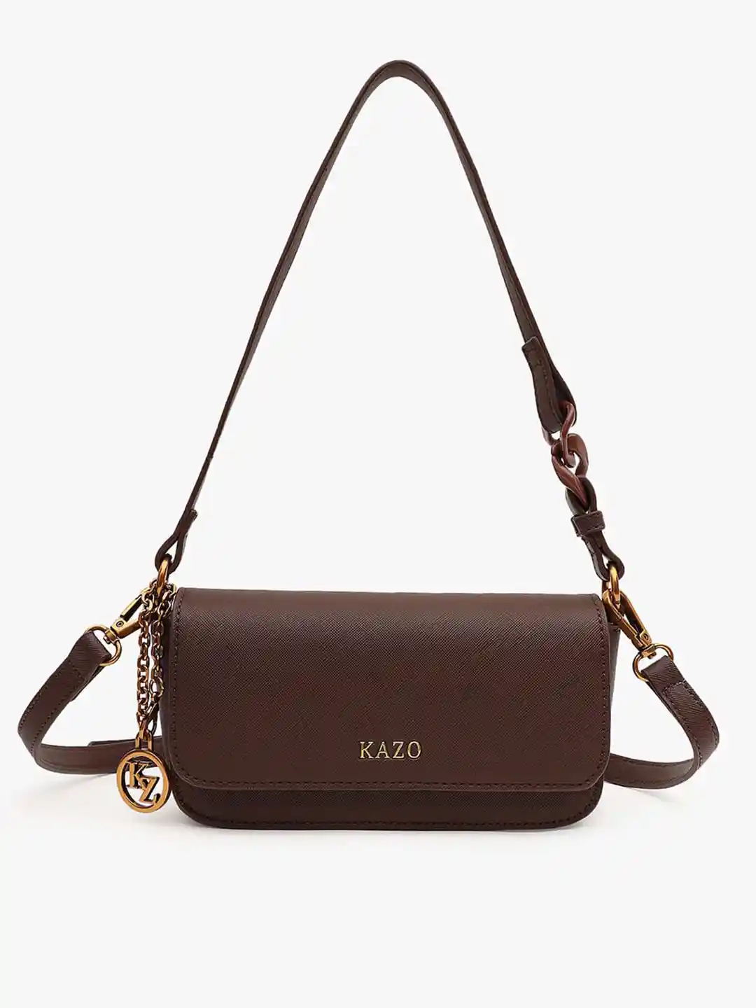 Buy Kazo Structured Shoulder Bag with Tasselled Handbags for