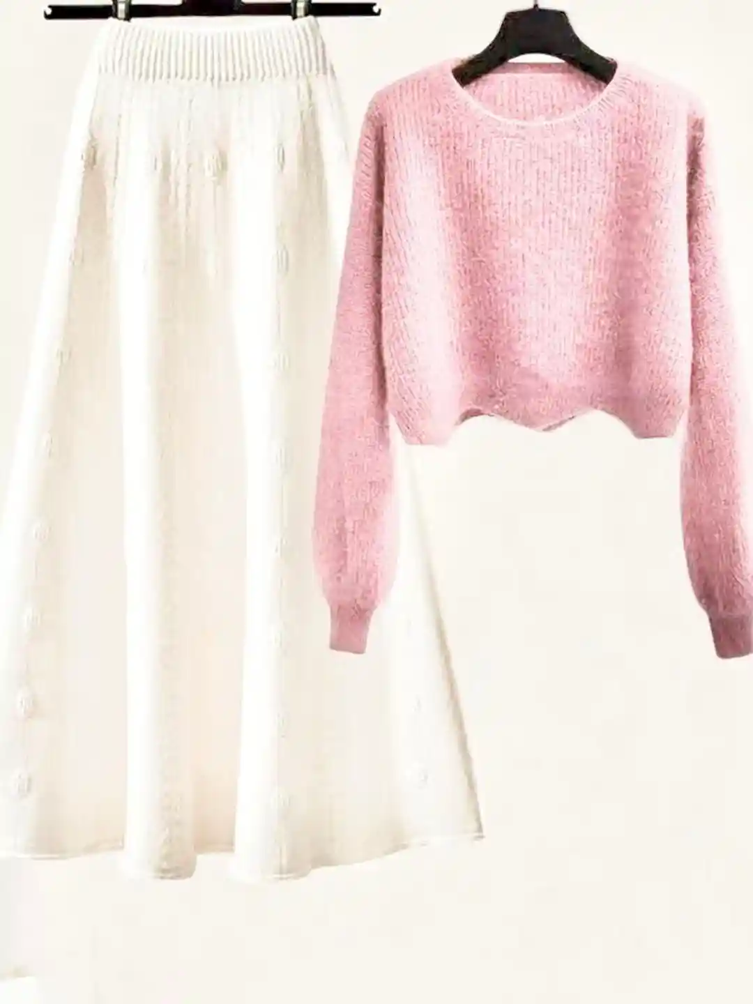 Miss Mosa By Akanksha Light Pink Alison Sweater Skirt Coord Set