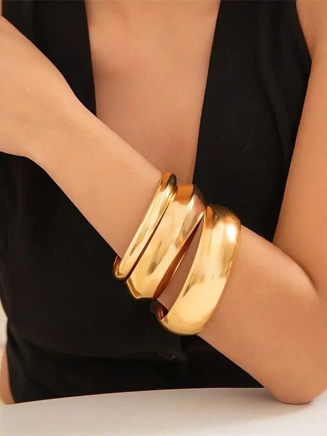 Buy Shining Diva Fashion Set Of Gold-Plated Bangle-Style