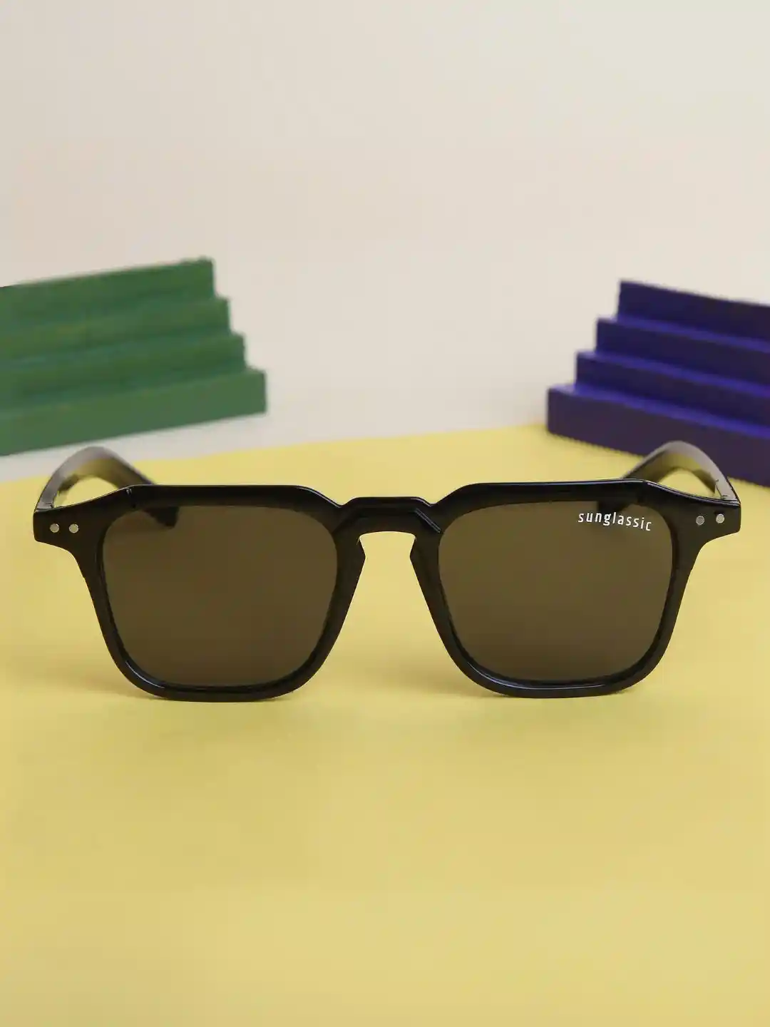 Buy SUNGLASSIC Unisex Kingsman Full Black Square Sunglasses