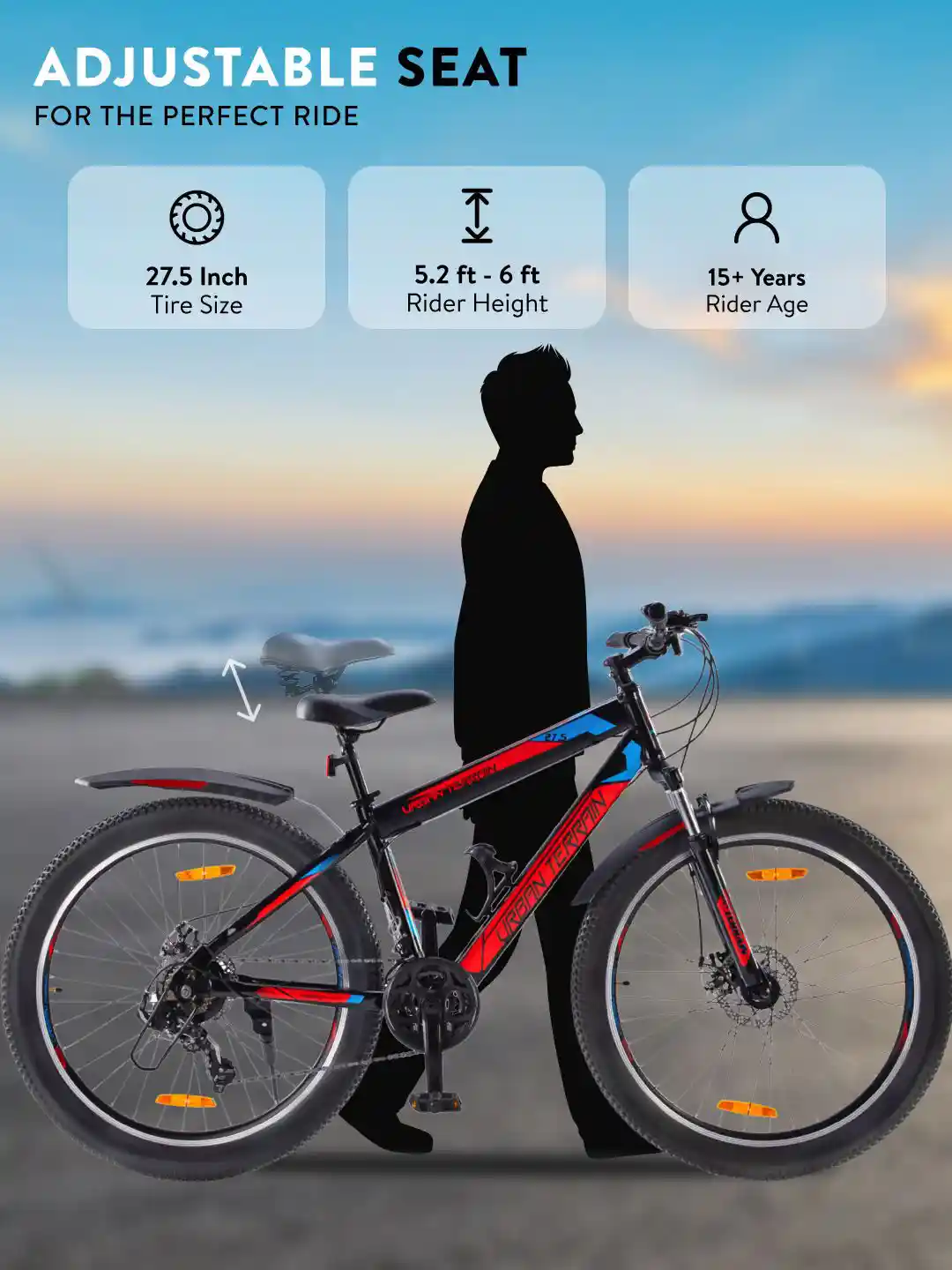 URBAN TERRAIN UT2000 21-Speed Shimano Gear and Dual Disc Brakes Mountain  Bicycle