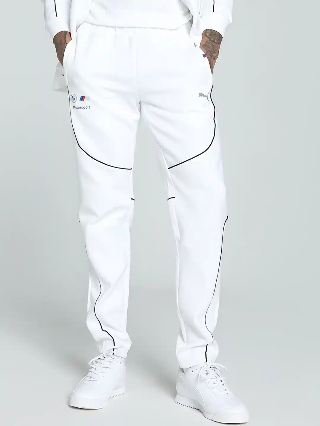 Slim Fit Puma 18 Track Pant PUMA Men Motorsport Bmw Slim Fit Cotton Mid  Rise Track
