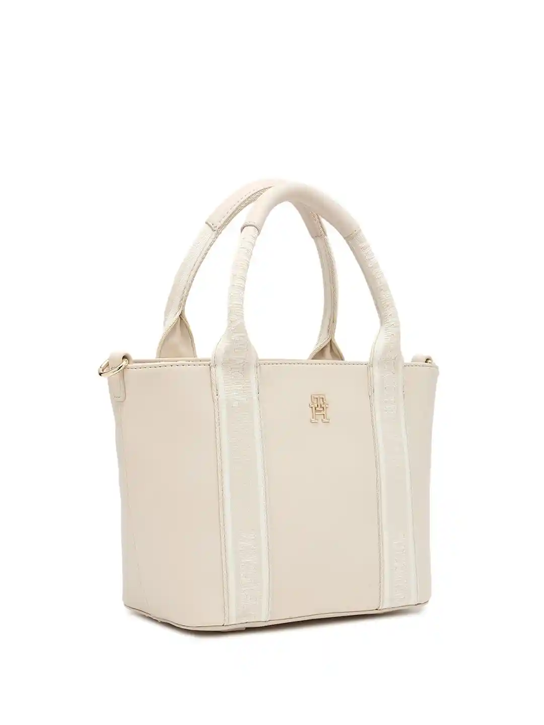 Buy Tommy Hilfiger PU Structured Handheld Bag with Cut Work