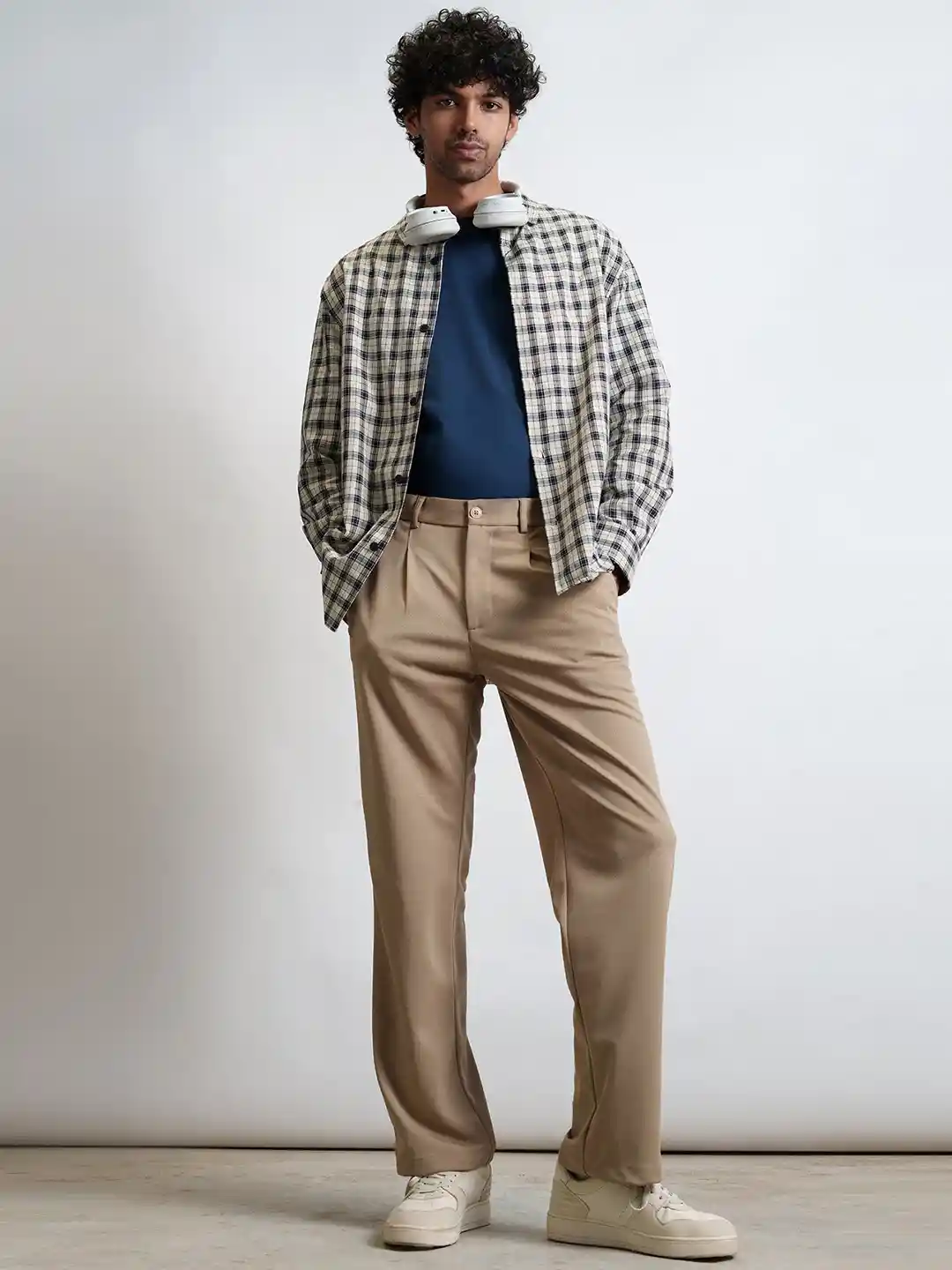 Korean Plaid Pants Cheap Baggy Tartan Trousers Plaid Punk Pants - Main Image