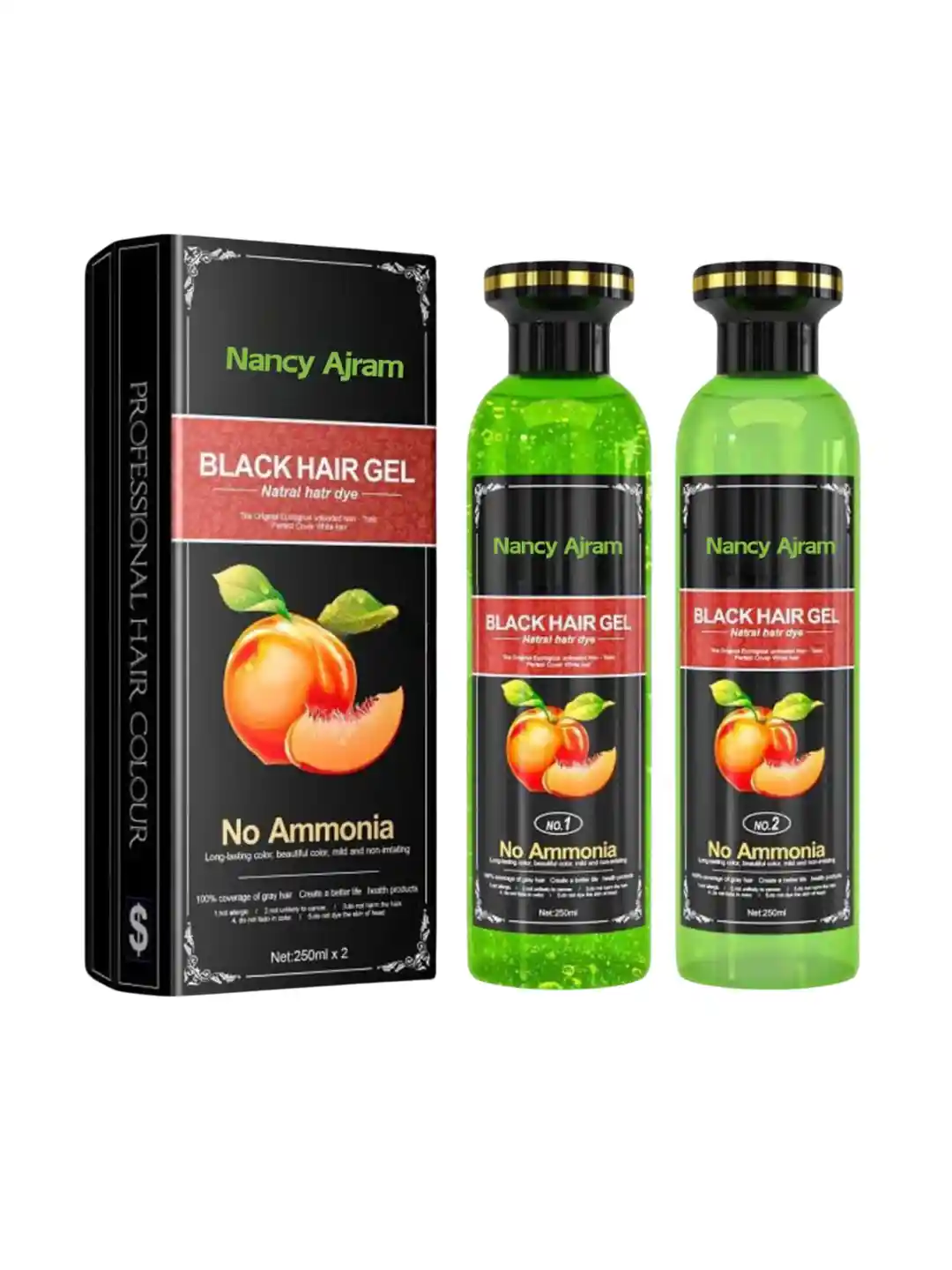 NANCY AJRAM Natural Hair Dye Color 250 ml Each Black