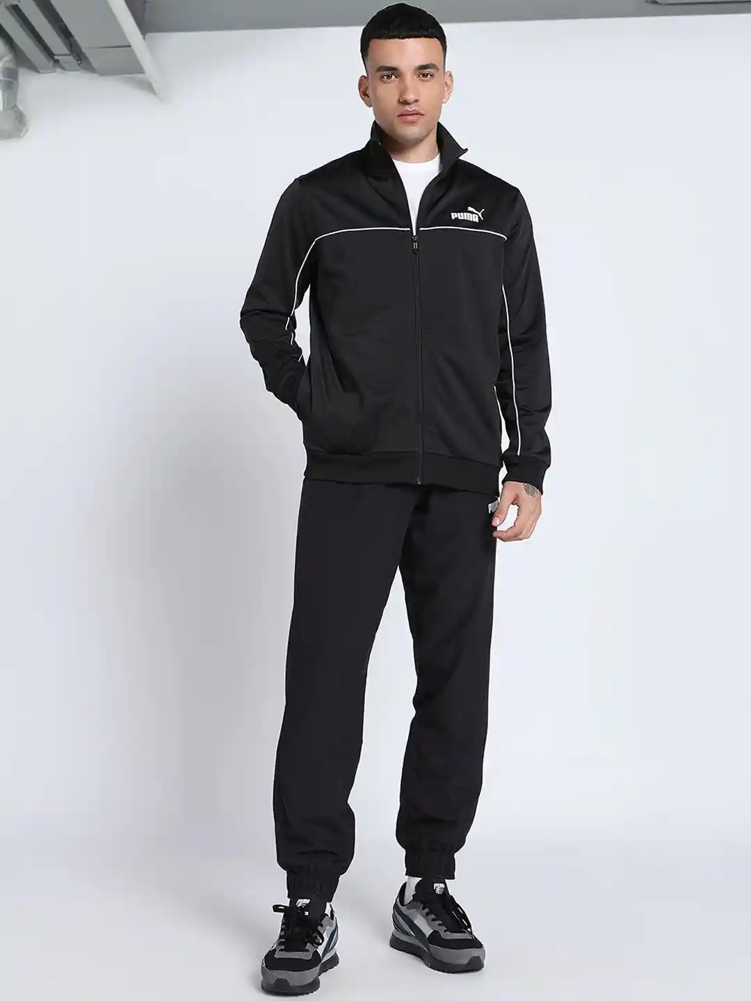 Buy Puma Men Piping Mock Coller Mid Rise Tracksuit Tracksuits