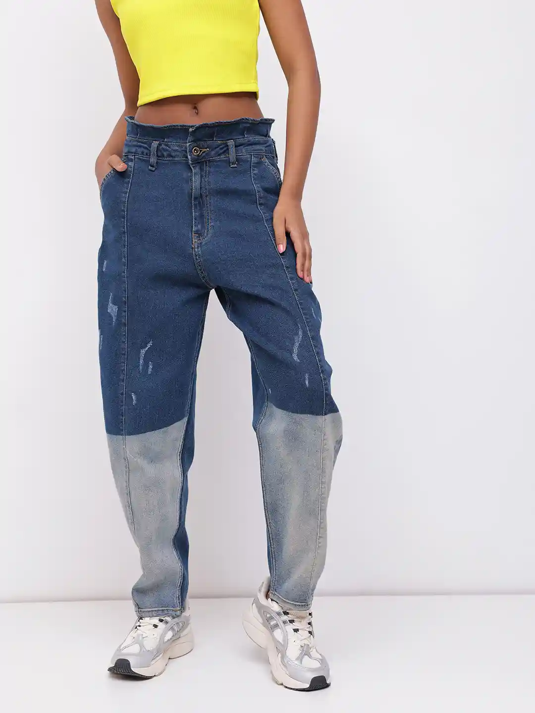 Buy The Roadster Life Women Colorblock Bae Baggy Jeans Jeans