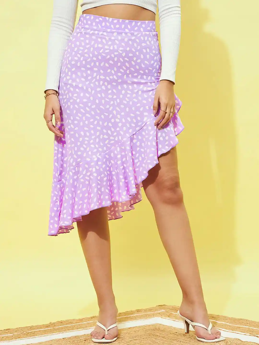 Buy Berrylush Abstract Print High Rise Asymmetrical Wrap Midi