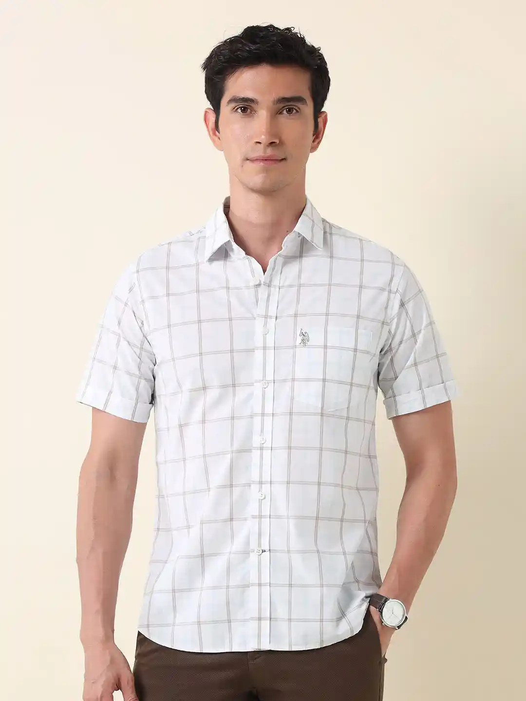 Polo Men Classic Tailored Fit Opaque Checked Casual Shirt