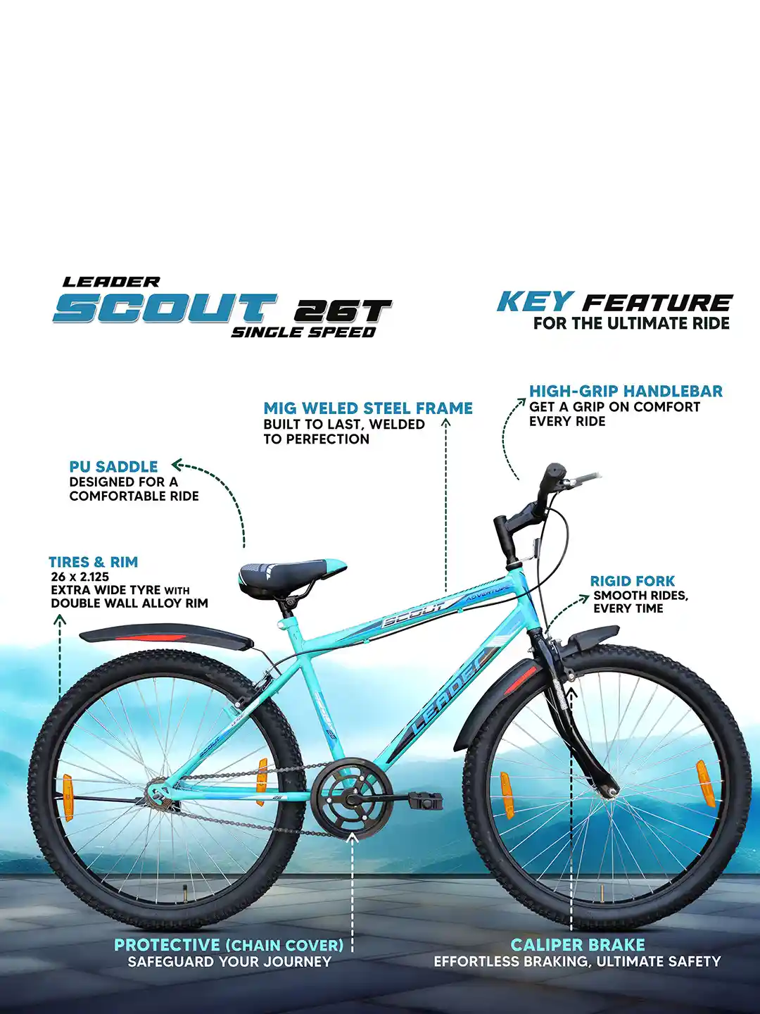 Amazon Mountain Bike 30 Inch Wheels Buy LEADER Scout MTB