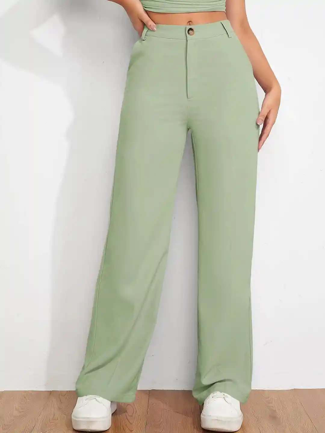 Chemistry Women High-Rise Straight Fit Wide leg Trousers
