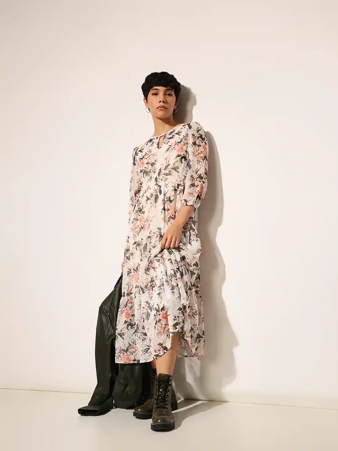 Ladies Dresses Only Flower Dress Women's Elegant Shoulder Floral