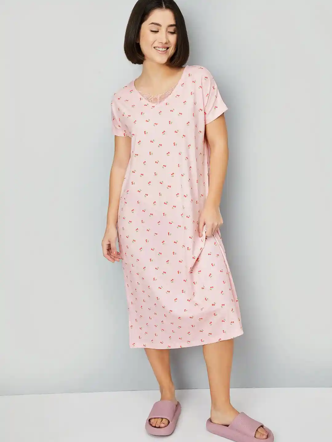 Buy max Printed Maxi Nightdress Nightdress for Women 32935170