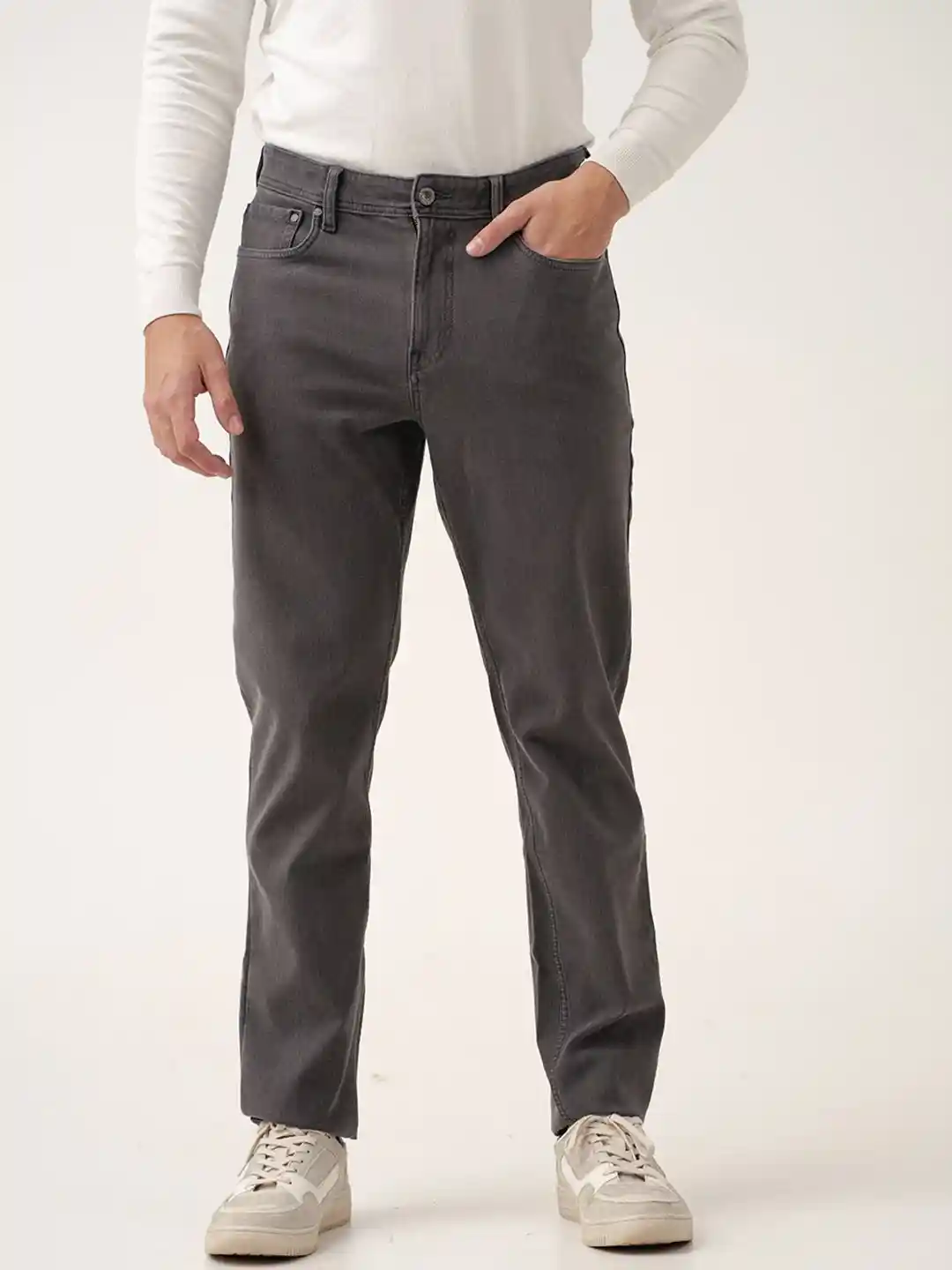 The Pant Project Men Voyager Grey Pro-Stretch Relaxed Fit Stretchable  Cotton Jeans