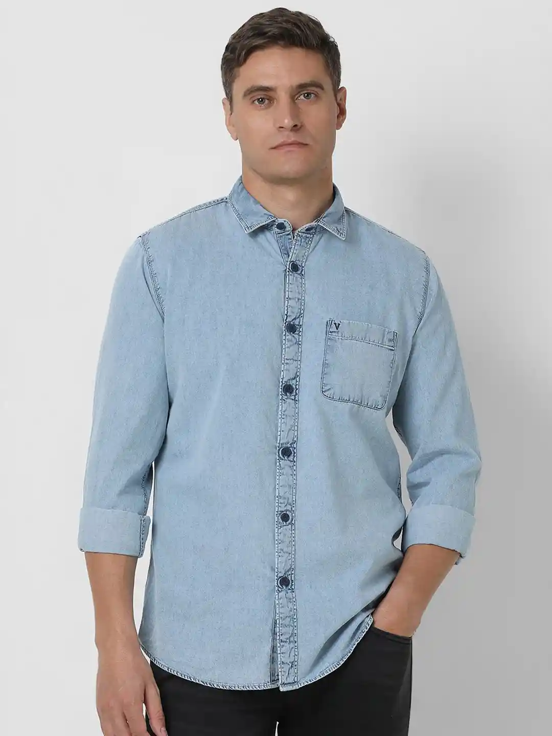 VAN HEUSEN DENIM LABS Men Slim Fit Opaque Casual Shirt