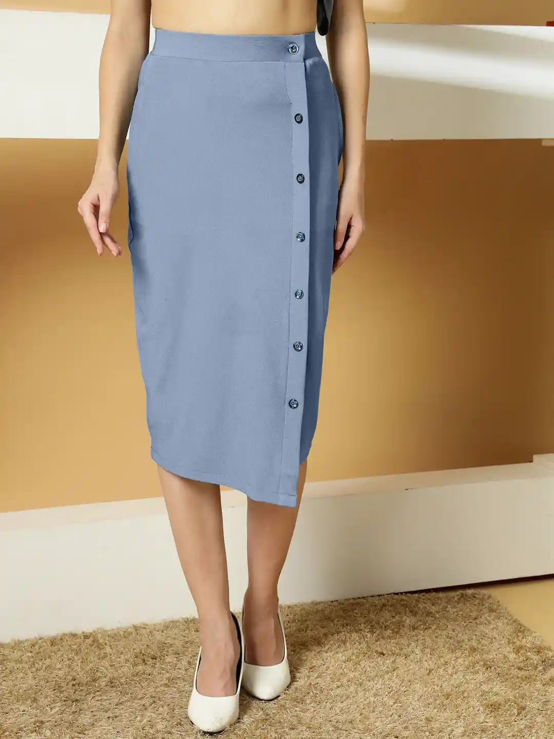 Buy Chemistry Pencil Asymmetric Midi Skirt Skirts for Women