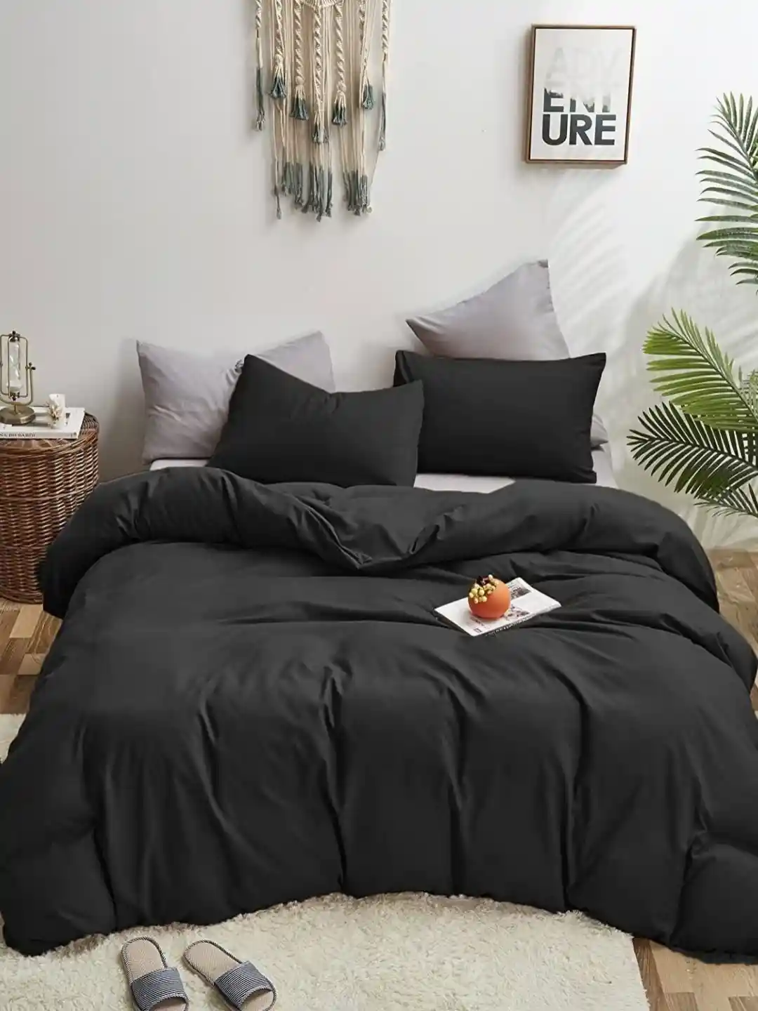 Buy Sleeping Owls- because your sleep matters Black Pure Cotton