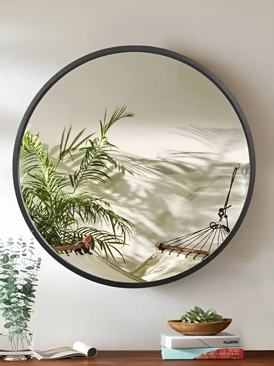 Buy Art Street Black Round Metal Wall Mirror Mirrors for Unisex