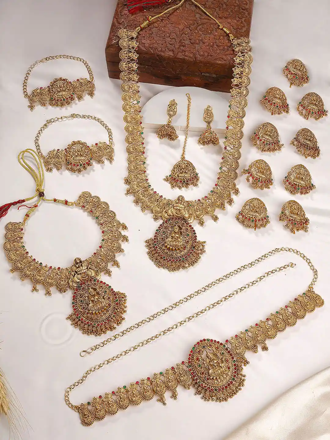 Buy KARATCART Gold Plated Stone Studded Laxmi Mata Full Bridal