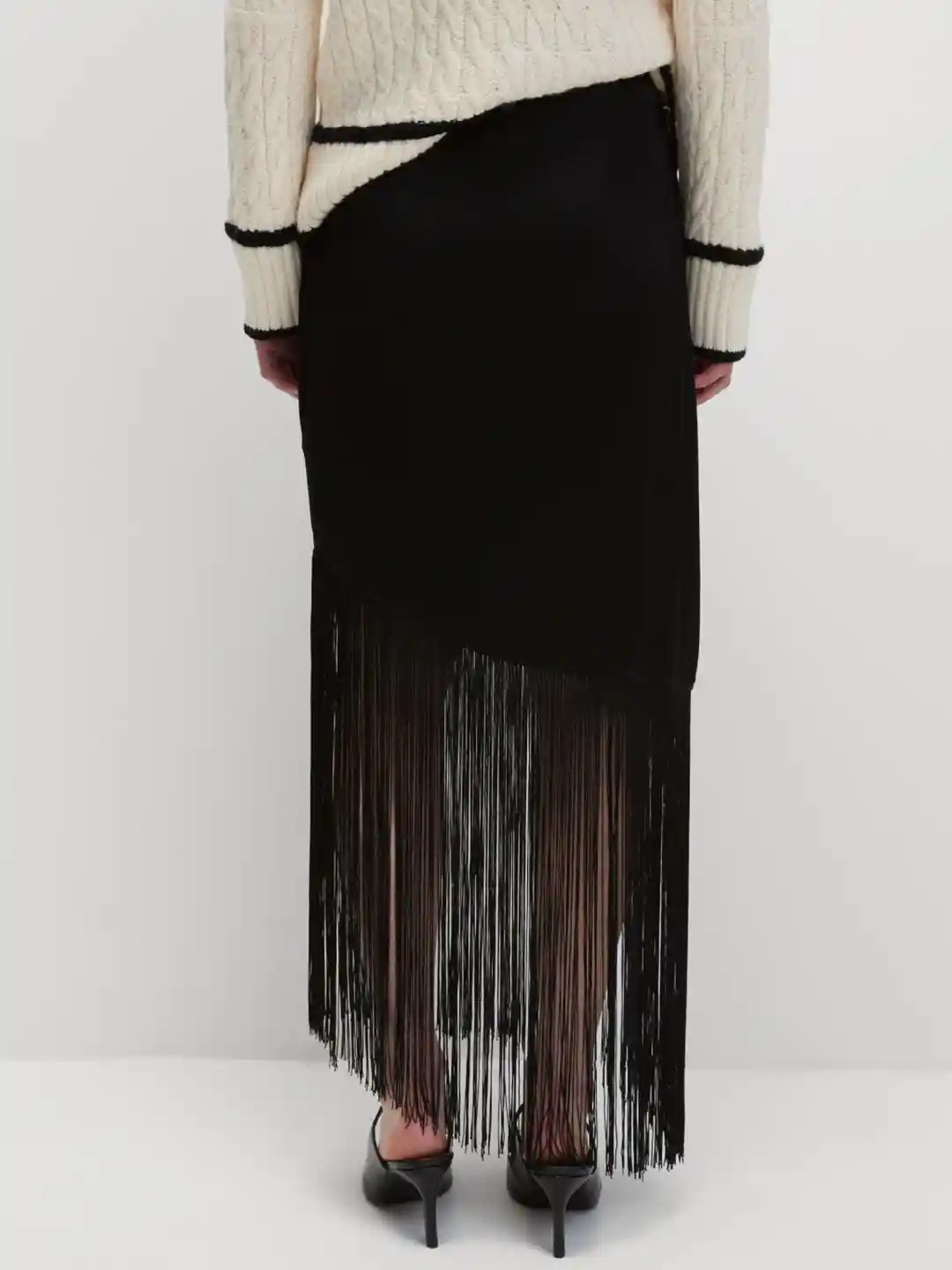 Marks Spencer Women Fringe Detail Asymmetric Maxi Skirt