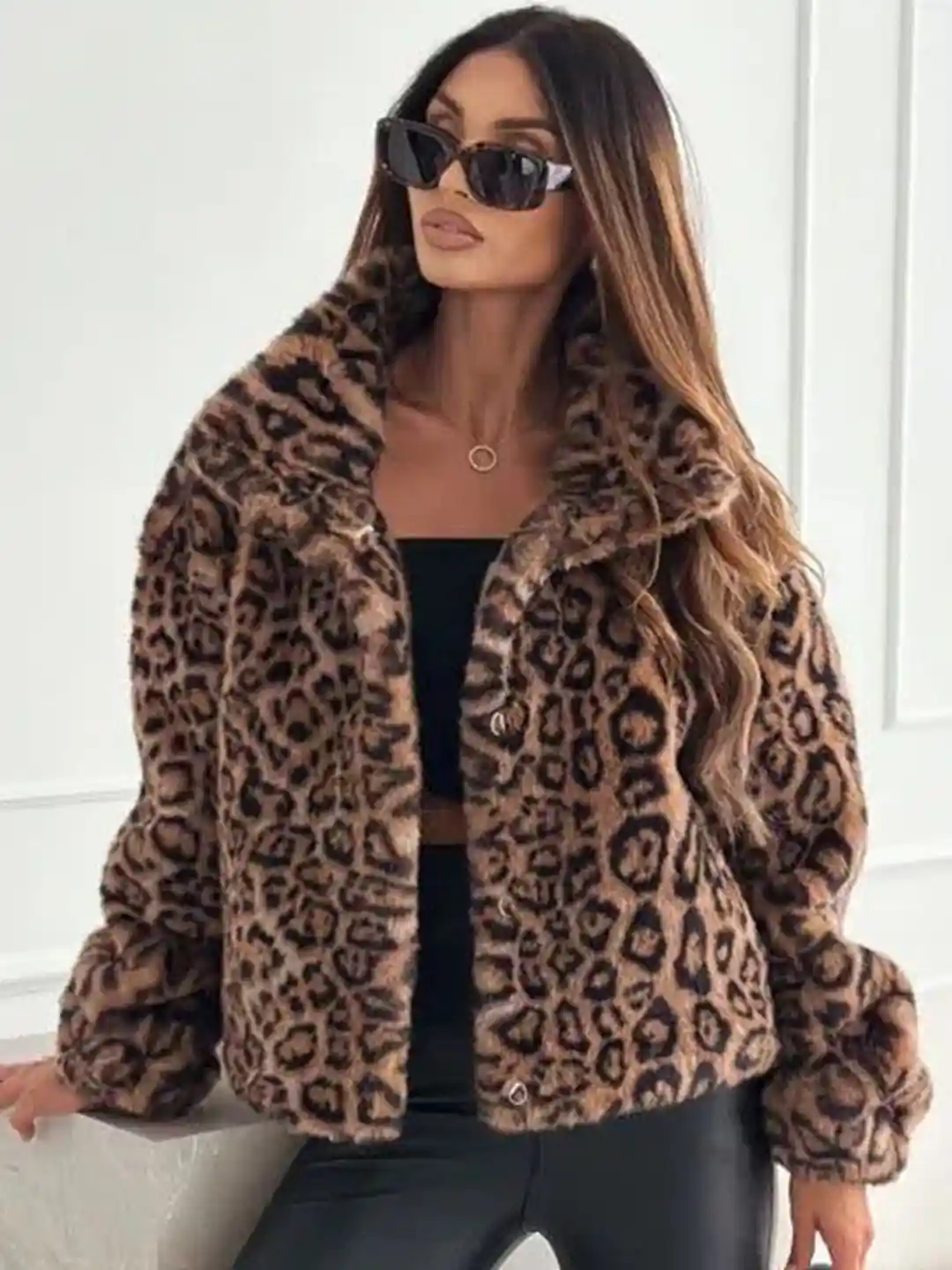 Buy Miss Mosa By Akanksha Premium Leopard Soft Fur Jacket
