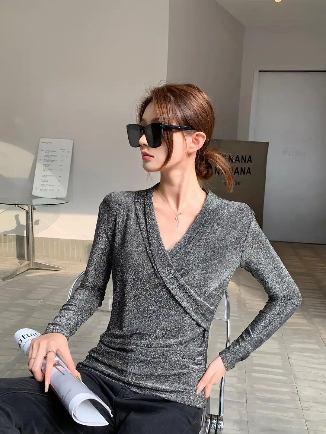 Buy Miss Mosa By Akanksha Women Silver Emina Statement Partywear