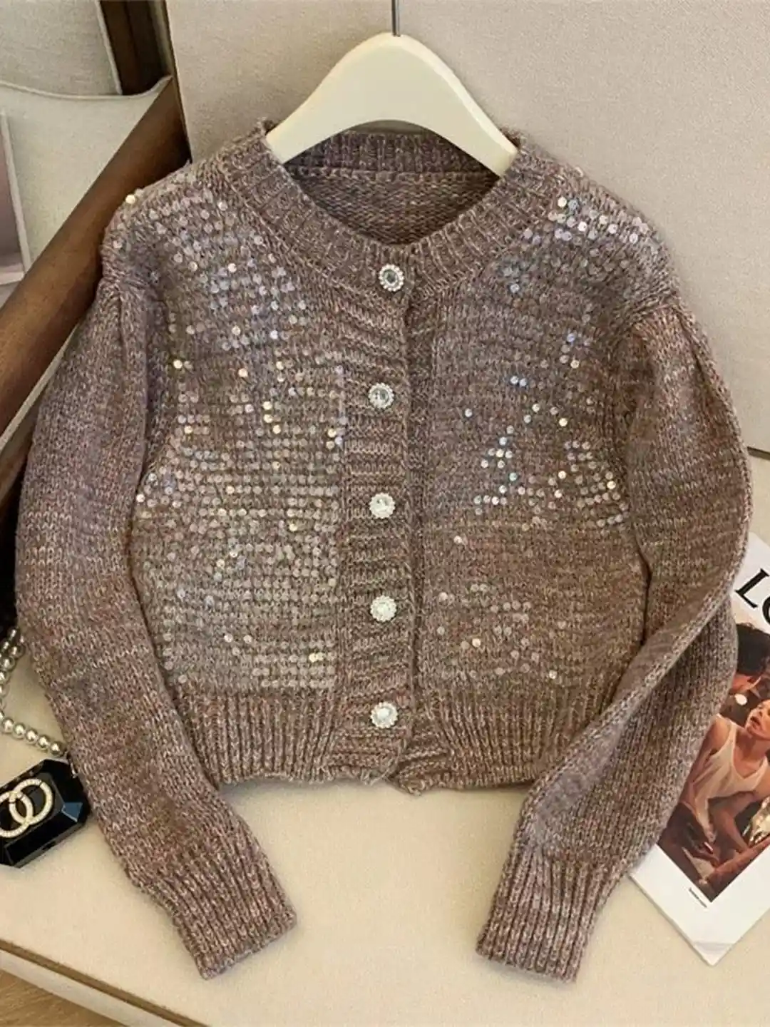 Buy Miss Mosa By Akanksha Women Brown Dua Button Down Sweater