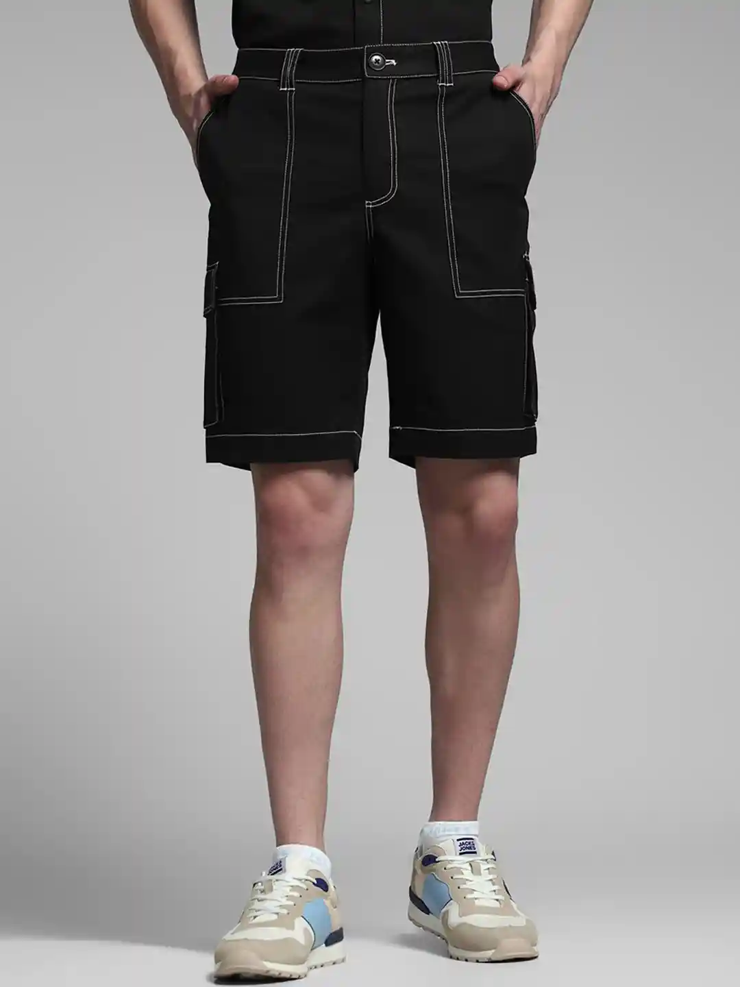 Jack Jones Men Regular Fit Pure Cotton Cargo Shorts