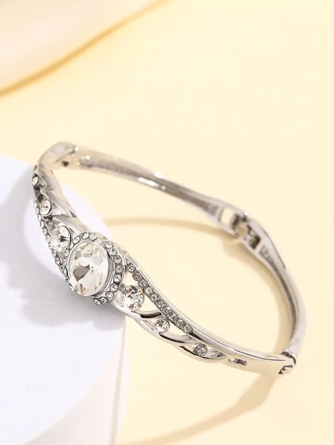 Buy Shining Diva Fashion Silver-Plated Crystals And Stones Studded