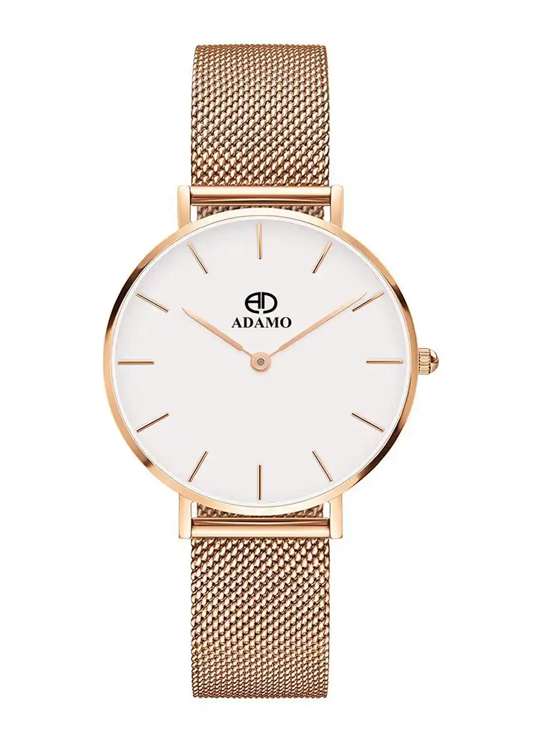 Buy ADAMO Women Brass Dial Stainless Steel Bracelet Style Straps