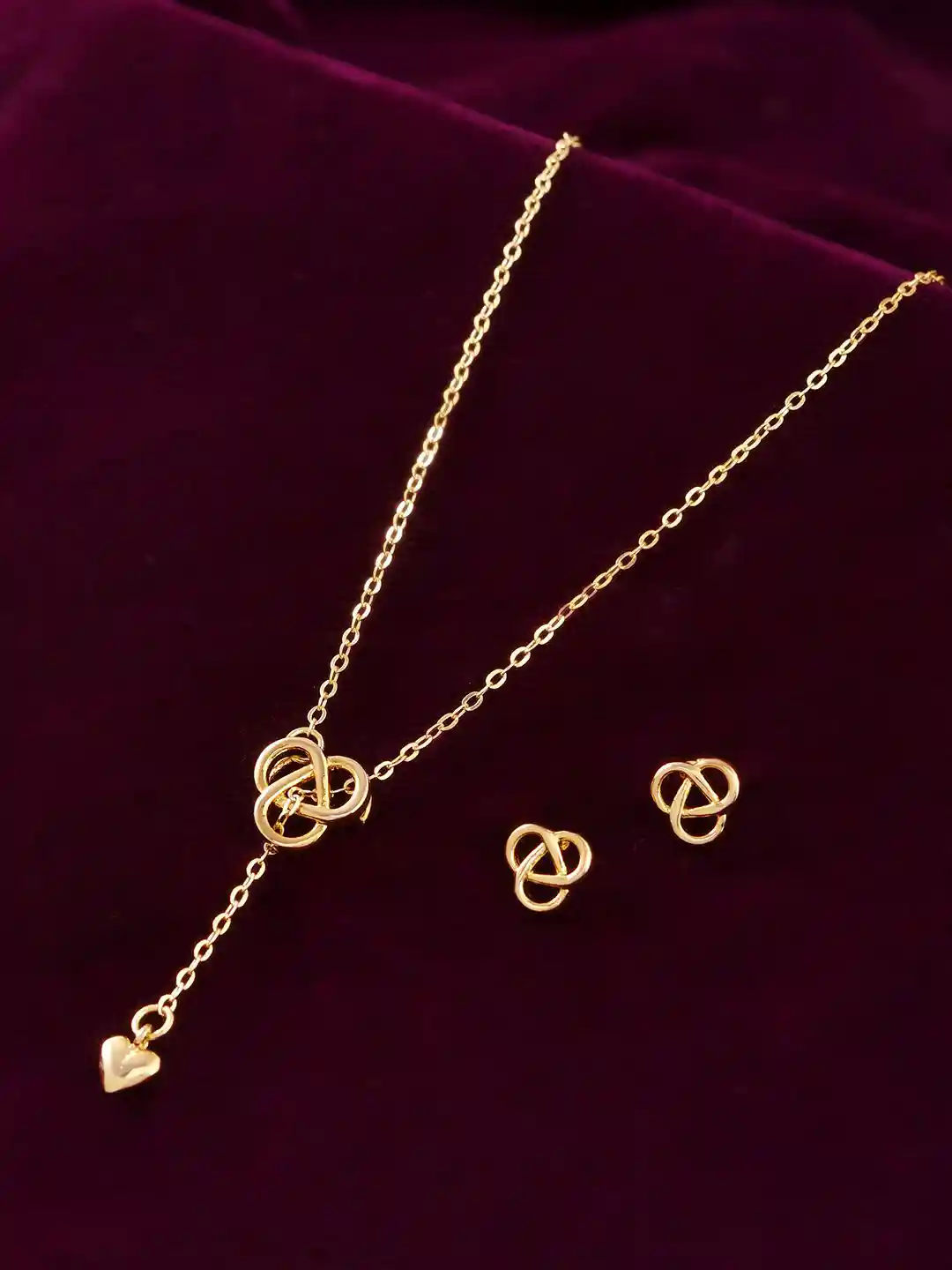 Buy Voylla Gold-Plated Valentine's Day Forever In Love Pendant Set