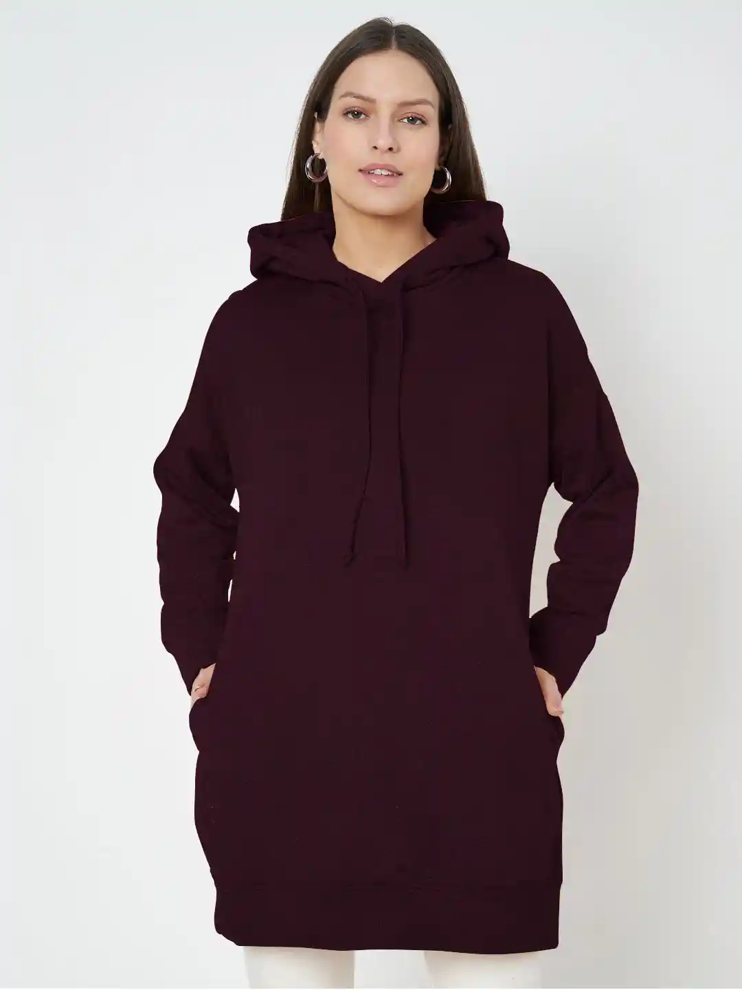 Womens Hoodies Longline Pullover Hoodie ACAI Outdoorwear Wild