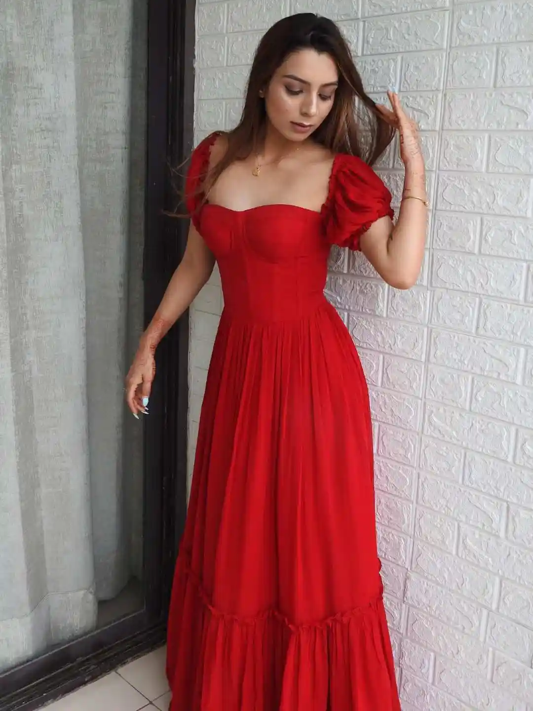 Buy Seoraa Women Off-Shoulder Georgette Maxi Dress Dresses for