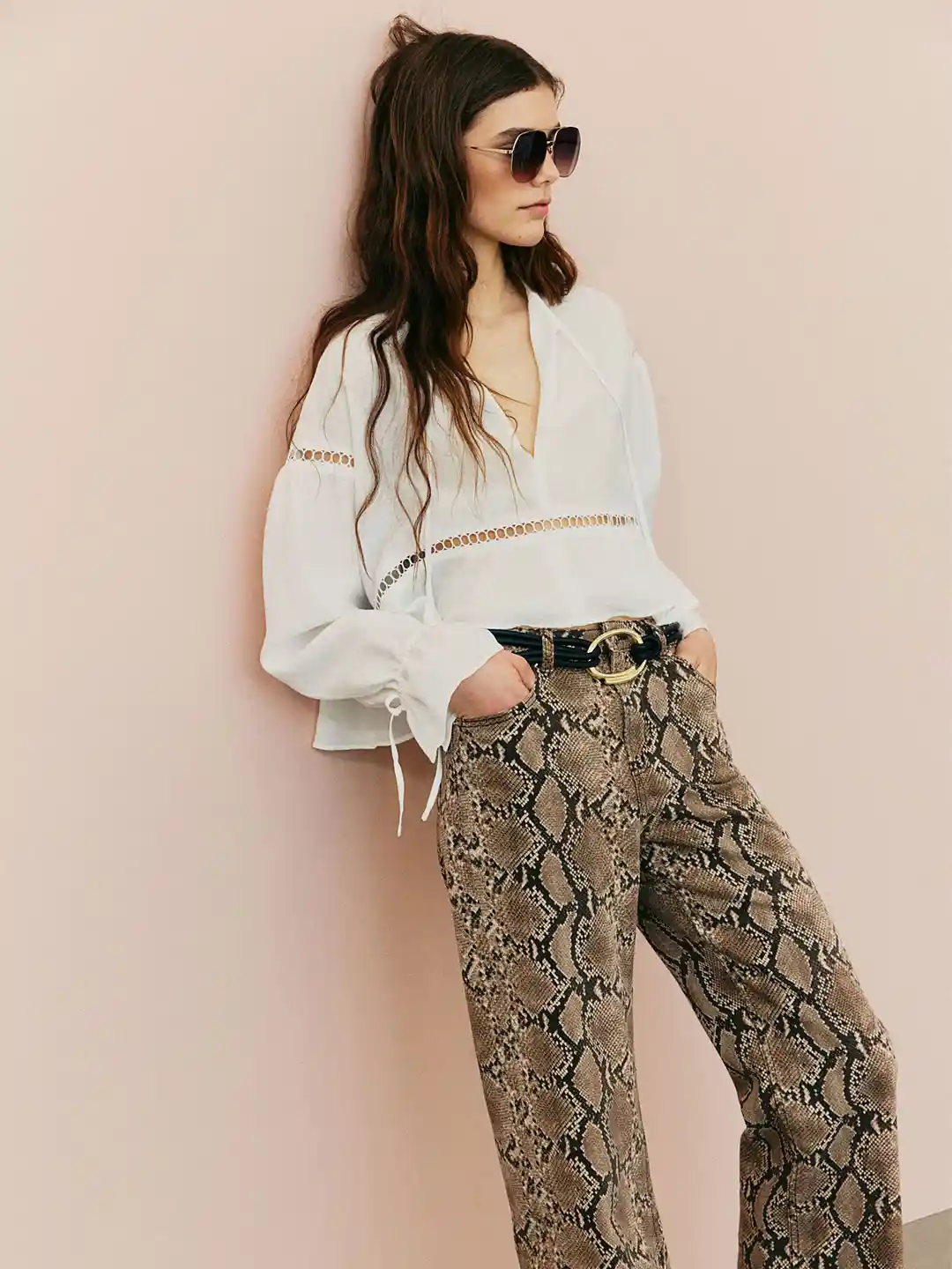 Buy H&M Oversized Lace-Inset Blouse Tops for Women 32321064 Myntra