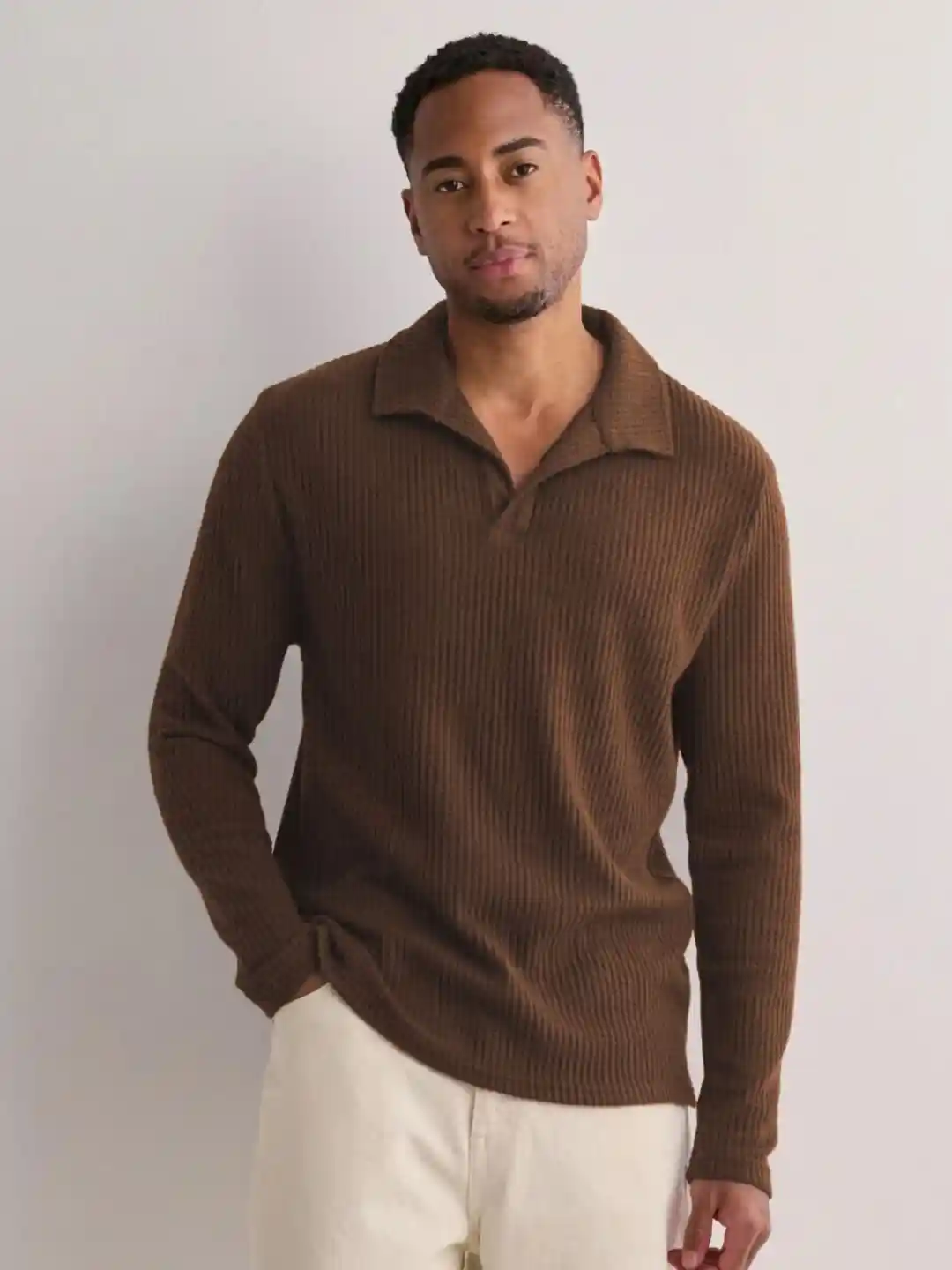 Buy Genzy Men Self Design Polo Collar Relaxed Fit T-shirt