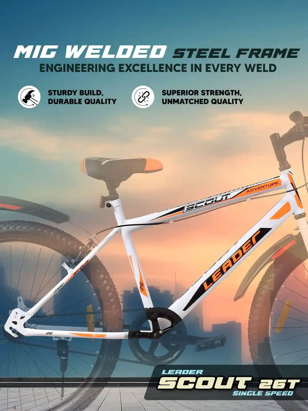 Buy LEADER Scout MTB 26T Mountain Bicycle Without Gear Single