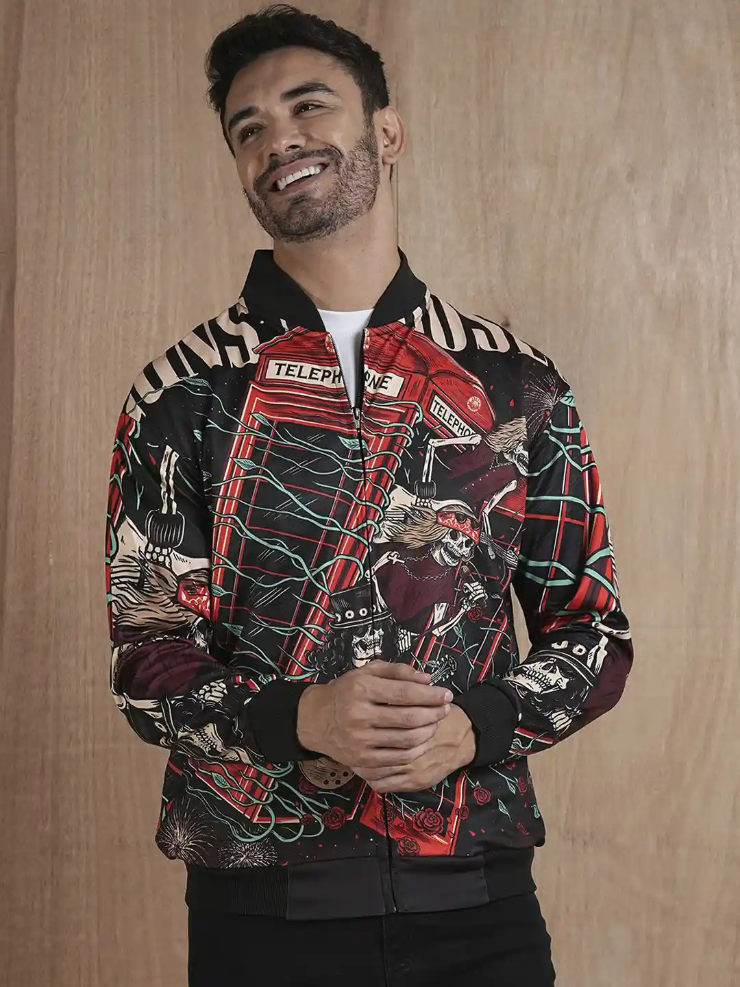 Buy PRONK Men Graphic Printed Regular Jacket with Patchwork