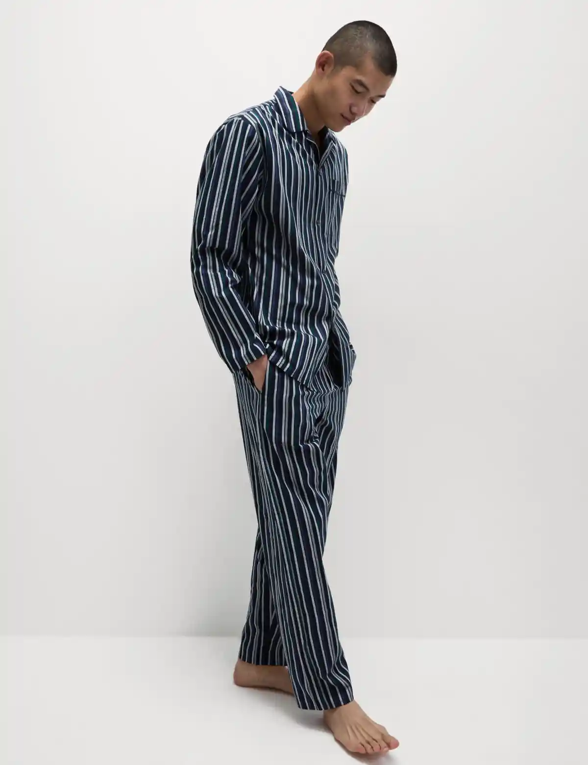 Buy Marks Spencer Men Pure Cotton Striped Night suit Night