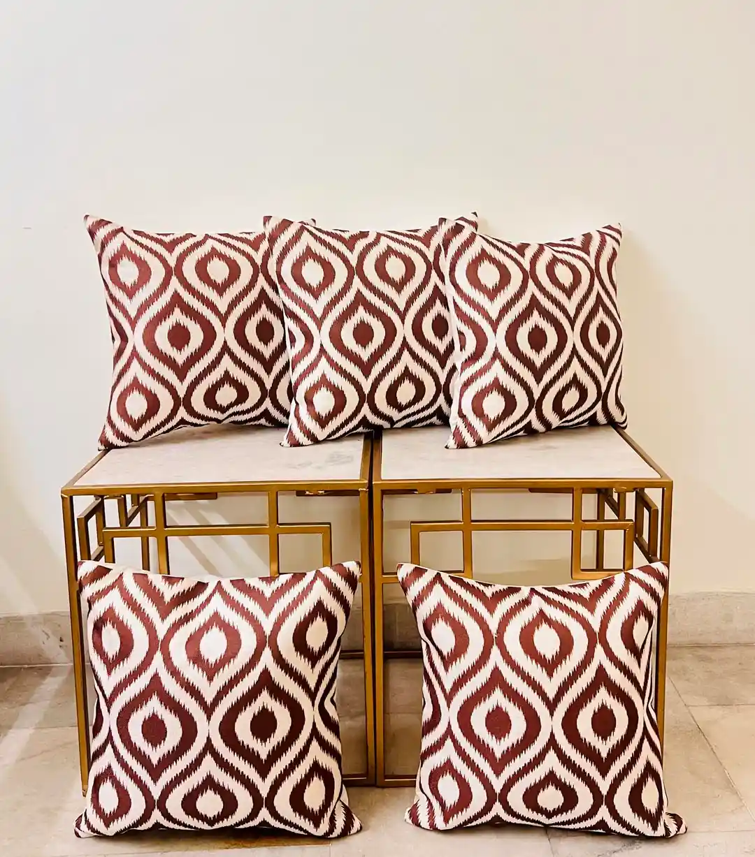 Buy DIHIKA Brown White Pieces Self Design Jute Silk Square