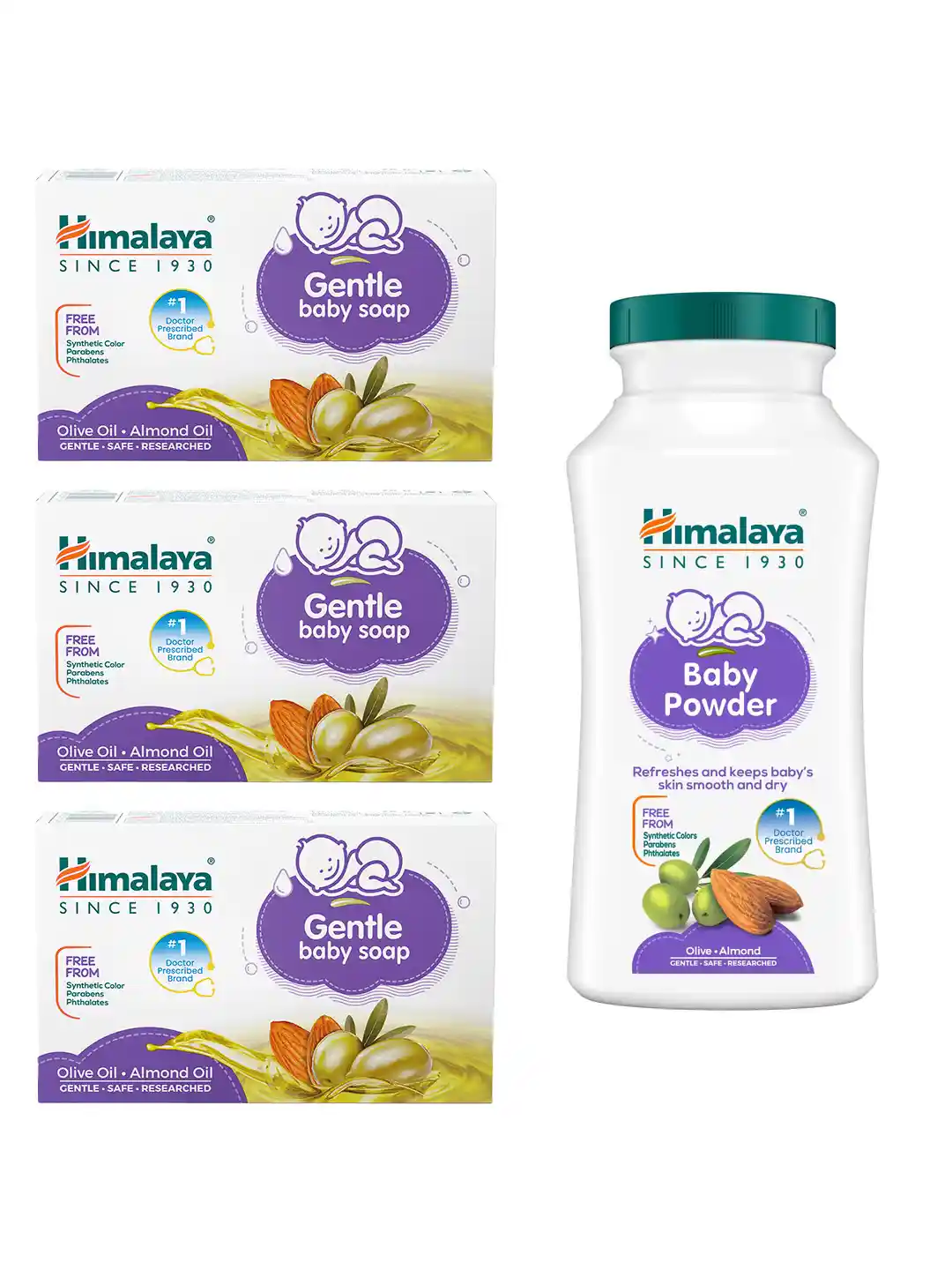 Buy Himalaya Set of Gentle Baby Soap 75g each Baby Powder