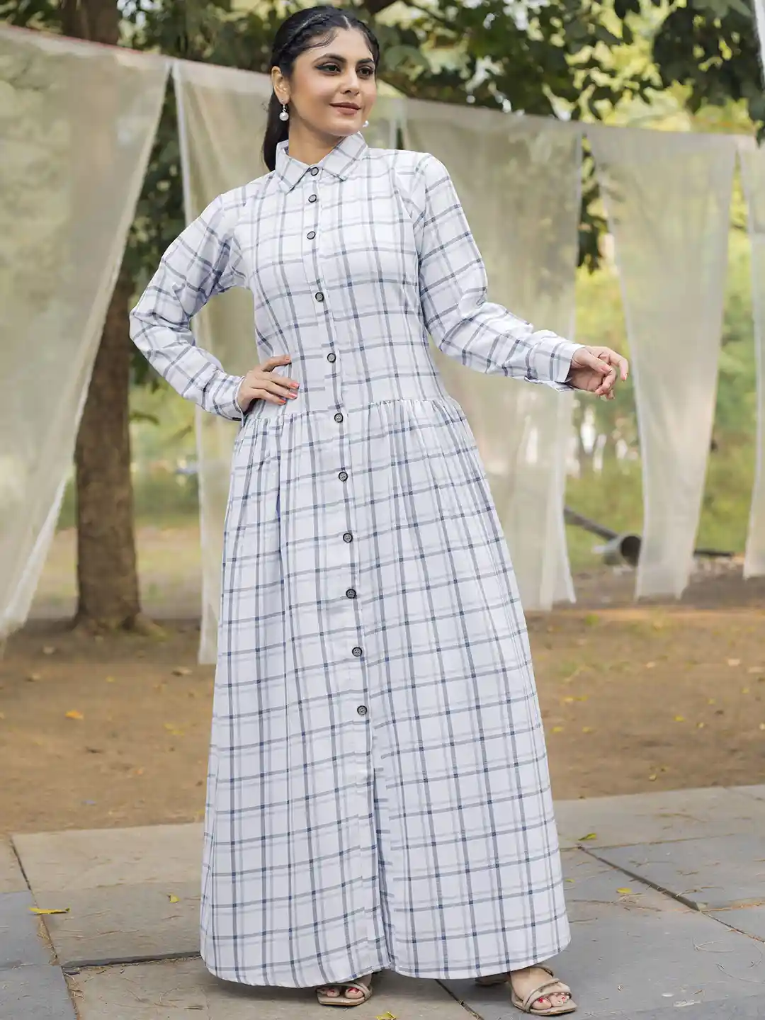 Buy SARINKU Women Cotton Shirt Maxi Dress Dresses for Women