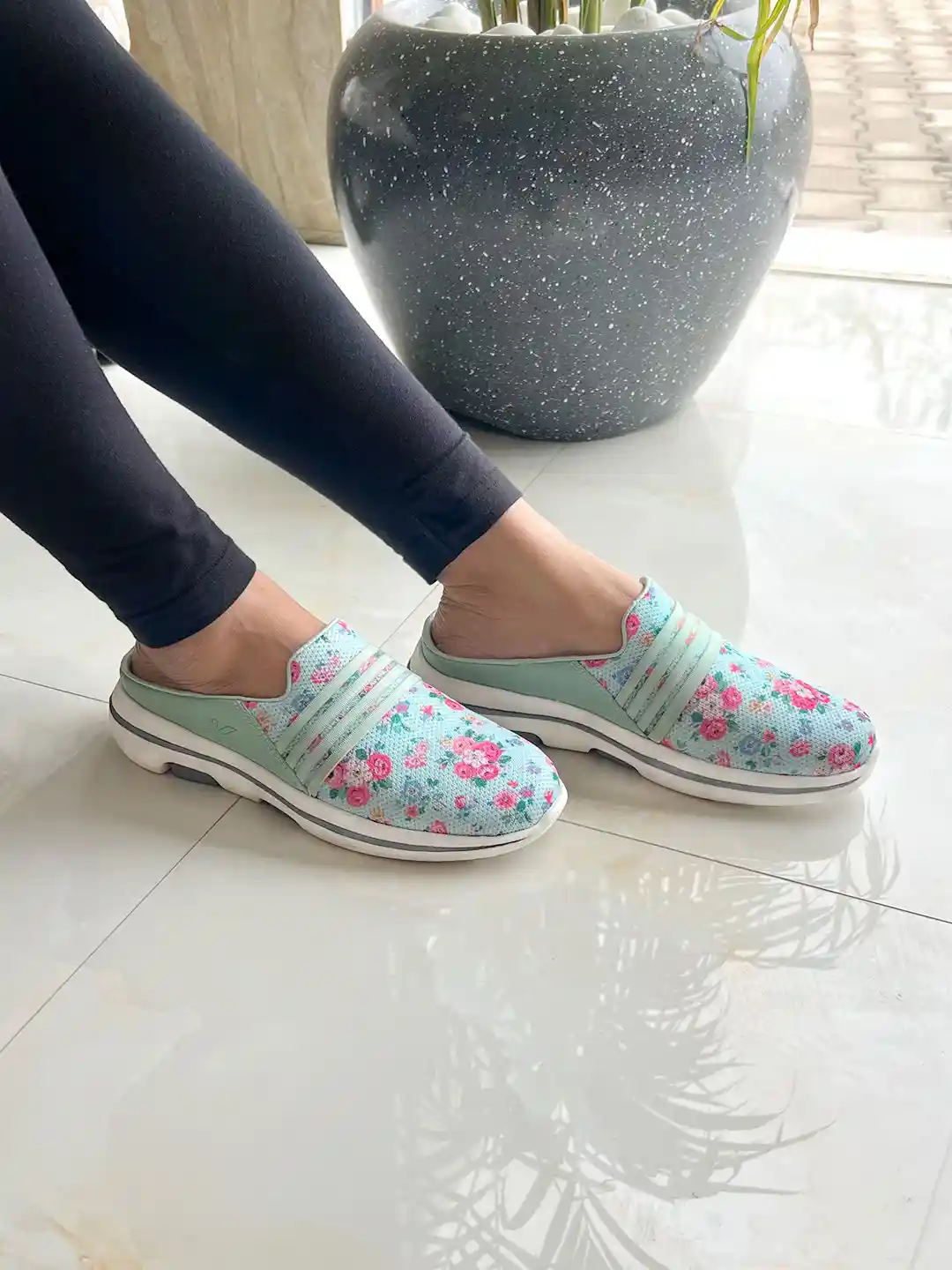 Buy KazarMax Women Sea Green Floral Comfortable Lightweight Clogs