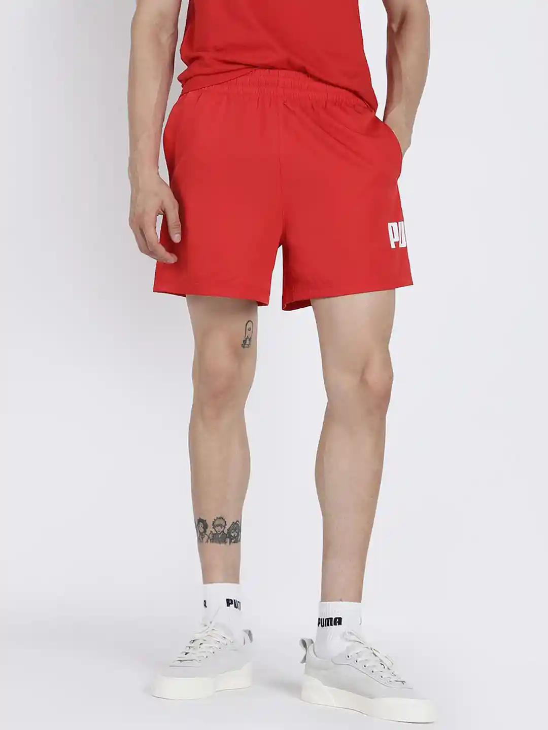 Myntra Puma Shorts Mens Red Puma Logo Lab Men Brand Logo Printed