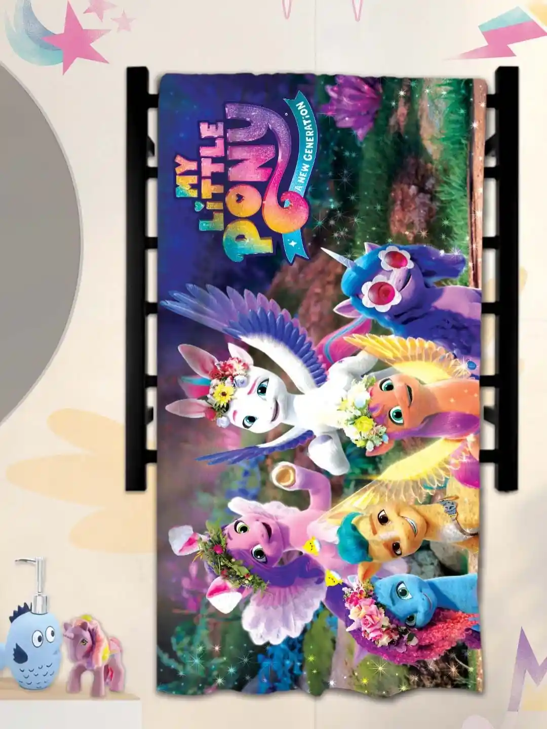 Buy Athom Living Blue Pink My Little Pony Printed Cotton 350 GSM