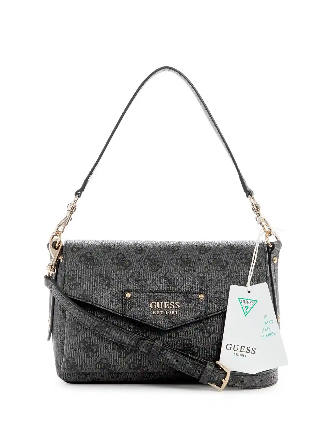 GUESS Meridian Flap Crossbody Bag In Schwarz – Stylische Umhängetasche Mit Klappe