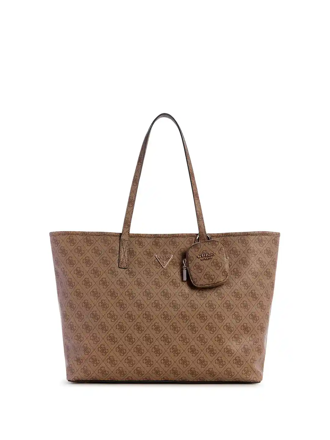 Buy GUESS Printed PU Structured Tote Bag with Cut Work Handbags