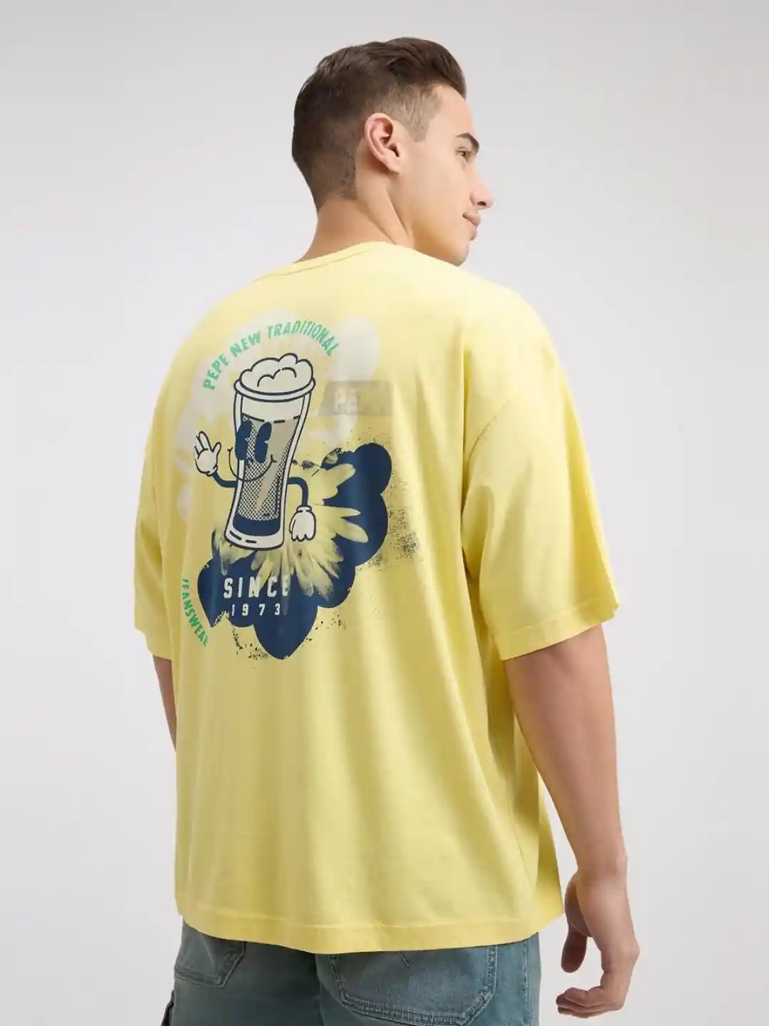 Graphic Tshirt Pepe Jeans Men\u0026#039;s T Shirts Blue Slogan Print Stretch T-shirt  Pepe Jeans India, image size:1080x1440