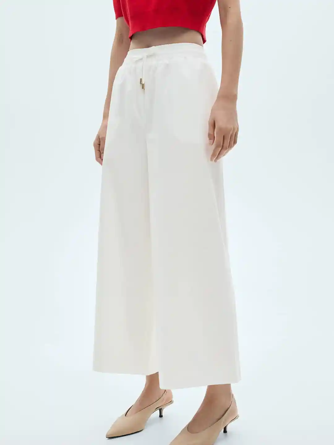Buy MANGO Women Pure Cotton Culotte Trousers Trousers for Women