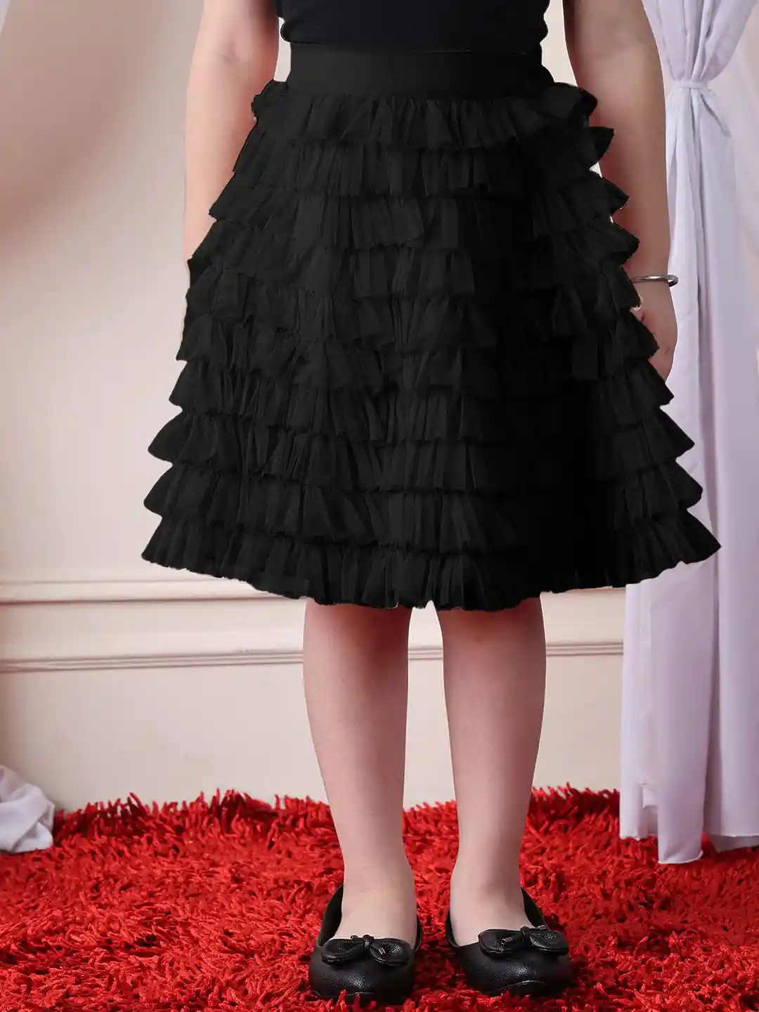 NEUDIS Girls Tired Knee Length Skirts